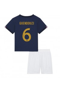 Frankrijk Matteo Guendouzi #6 Babytruitje Thuis tenue Kind WK 2022 Korte Mouw (+ Korte broeken)